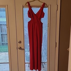JayGodfrey Elegant Red Sleeveless Jumpsuit